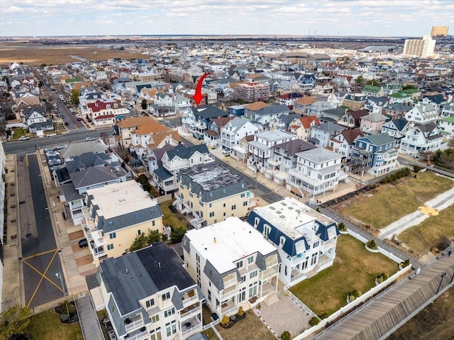 bird's eye view with a residential view