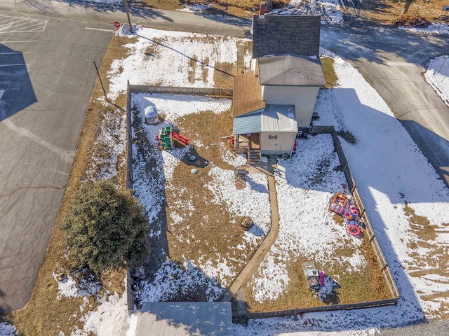 view of snowy aerial view