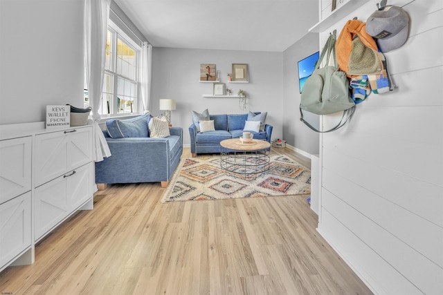 living room with light wood finished floors