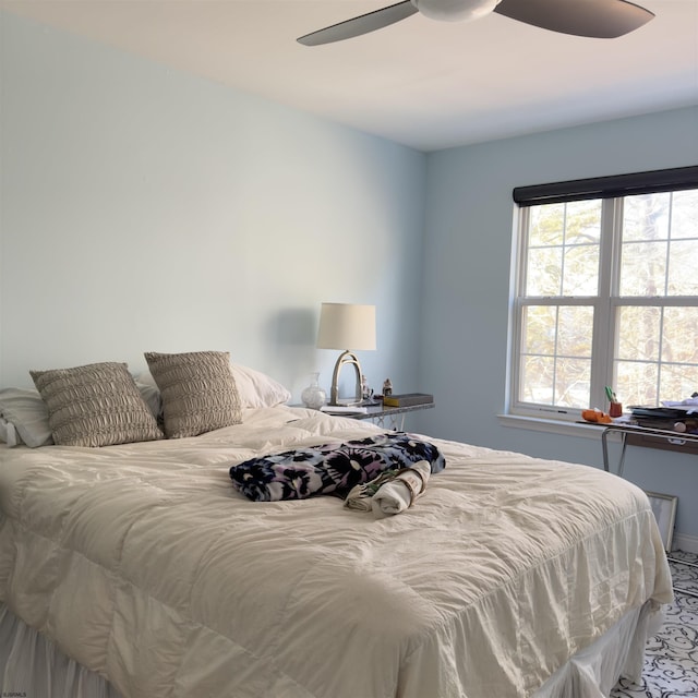 bedroom with a ceiling fan