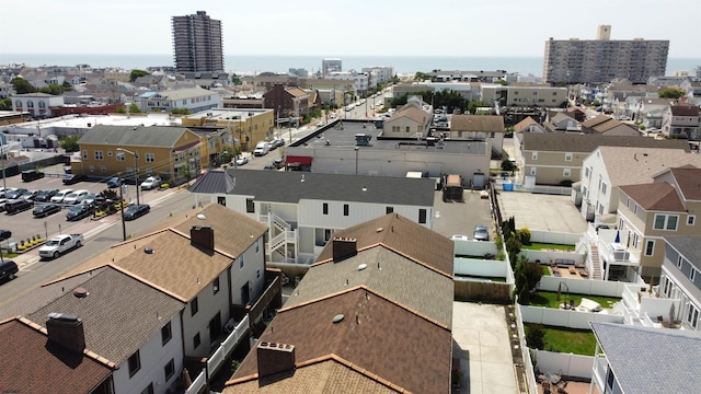 aerial view with a city view