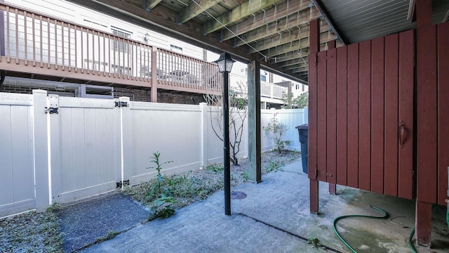 view of patio with a fenced backyard