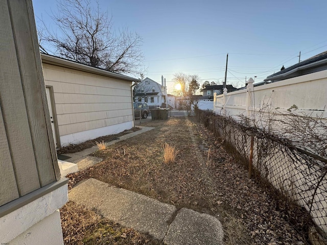 view of yard featuring fence