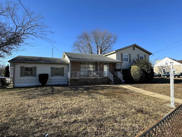 tri-level home featuring a porch