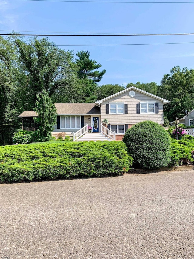 view of split level home