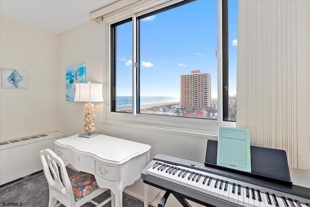 dining room with radiator