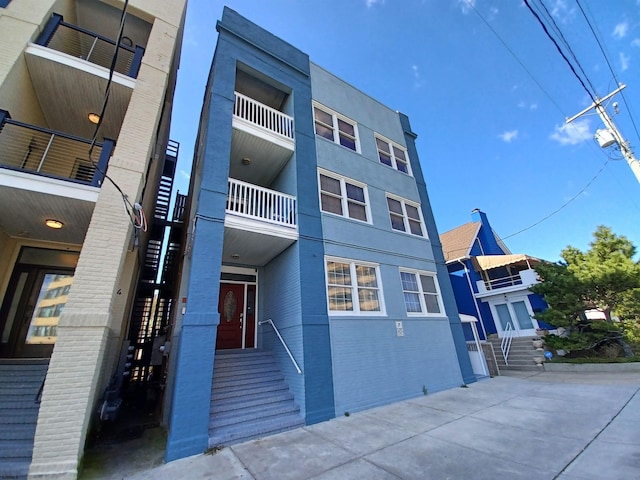 view of building exterior featuring entry steps