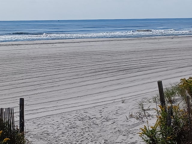 property view of water with a beach view