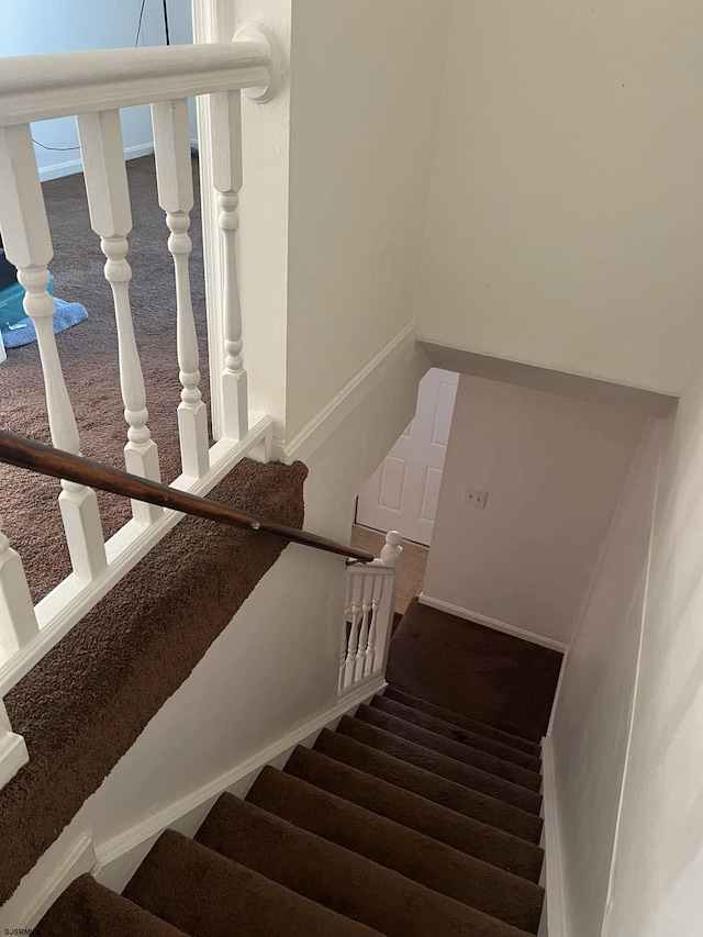 stairs with carpet flooring