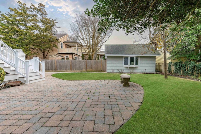 view of patio with a fenced backyard