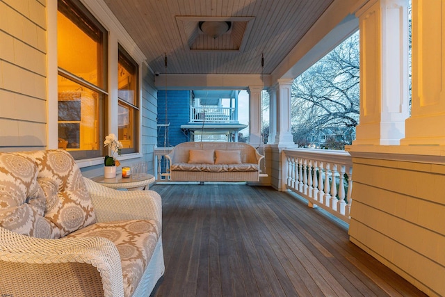 wooden deck featuring a porch