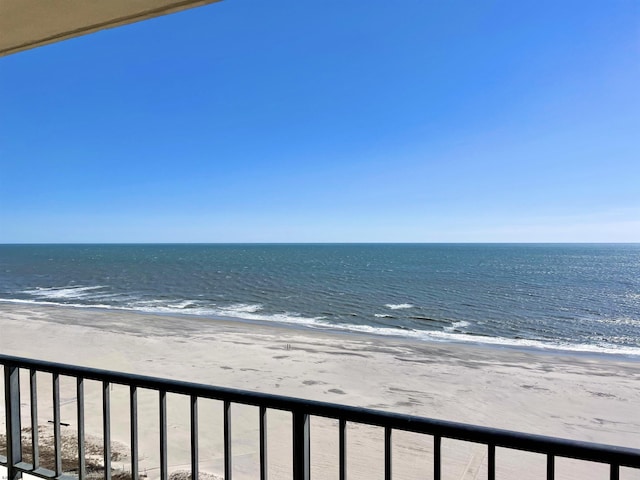 property view of water with a beach view