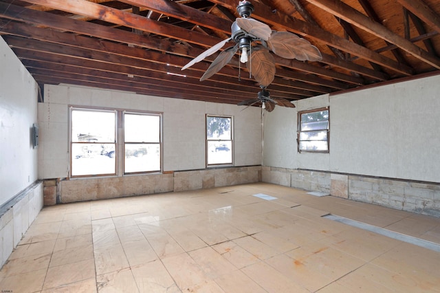 spare room with ceiling fan