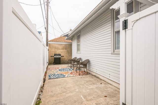 view of patio featuring area for grilling