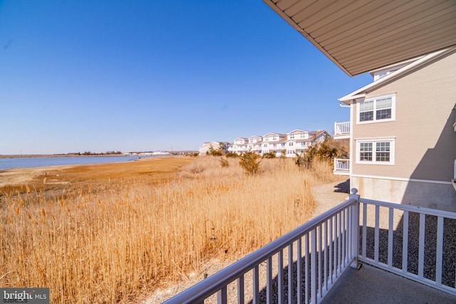 balcony with a water view