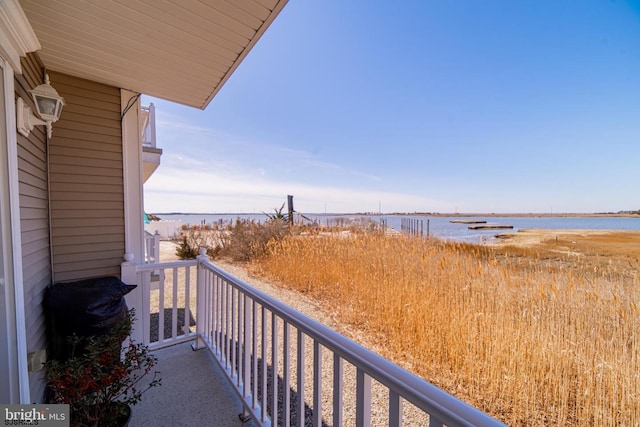 balcony with a water view