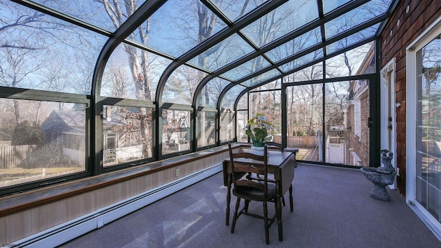 102 Morris Ave, Linwood, NJ 08221 - unfurnished sunroom with a baseboard radiator and lofted ceiling