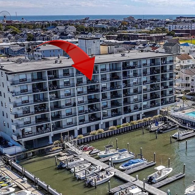 336 Bay Ave Unit 605, Ocean City, NJ 08226 - aerial view featuring a water view