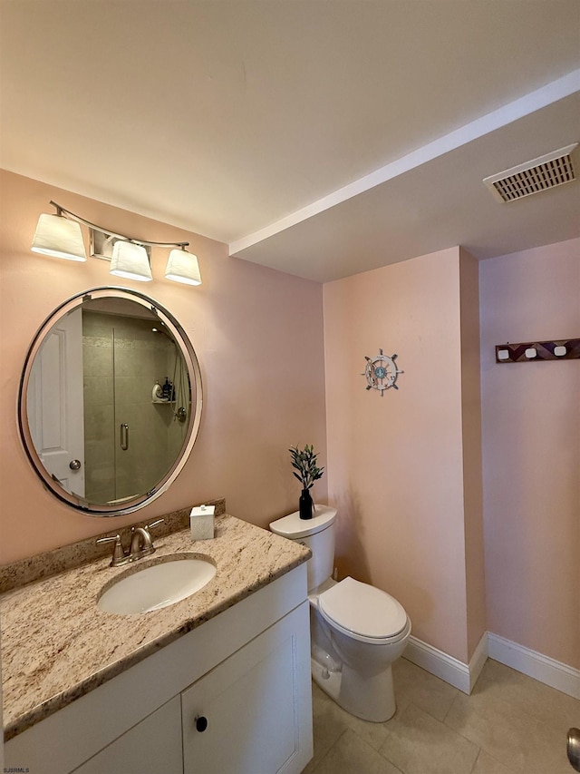 336 Bay Ave Unit 605, Ocean City, NJ 08226 - bathroom with visible vents, baseboards, toilet, vanity, and a shower with door