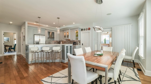 1905 Glenwood Dr, Ocean City, NJ 08226 - dining space with wood finished floors, recessed lighting, visible vents, and baseboards