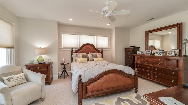 1905 Glenwood Dr, Ocean City, NJ 08226 - bedroom with multiple windows, visible vents, recessed lighting, and light carpet