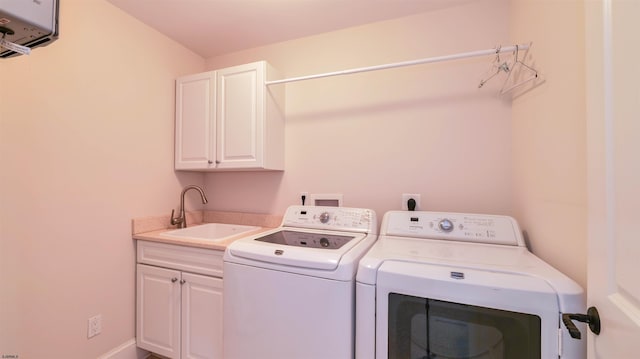 1905 Glenwood Dr, Ocean City, NJ 08226 - laundry area with cabinet space, separate washer and dryer, and a sink