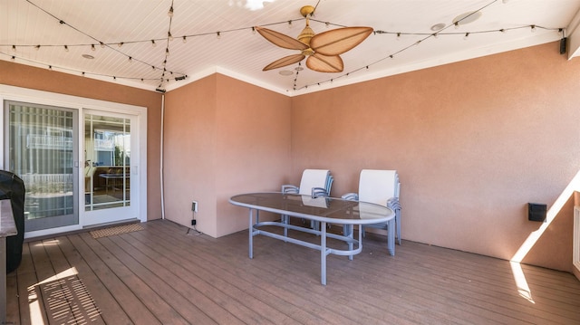 1905 Glenwood Dr, Ocean City, NJ 08226 - deck featuring ceiling fan and outdoor dining space