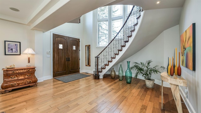 1905 Glenwood Dr, Ocean City, NJ 08226 - foyer entrance with stairway, light wood-style flooring, and baseboards