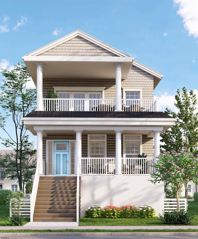 1651 W Ave, Ocean City, NJ 08226 - view of front of home with a porch and a balcony