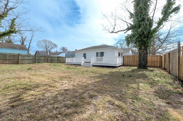 28 W Thompson Ave, Pleasantville, NJ 08232 - view of yard with a fenced backyard and a wooden deck