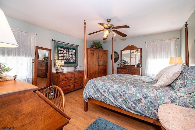 9 Saddle Rdg, Egg Harbor Township, NJ 08234 - bedroom featuring multiple windows, light wood-type flooring, and ceiling fan