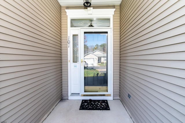 view of doorway to property