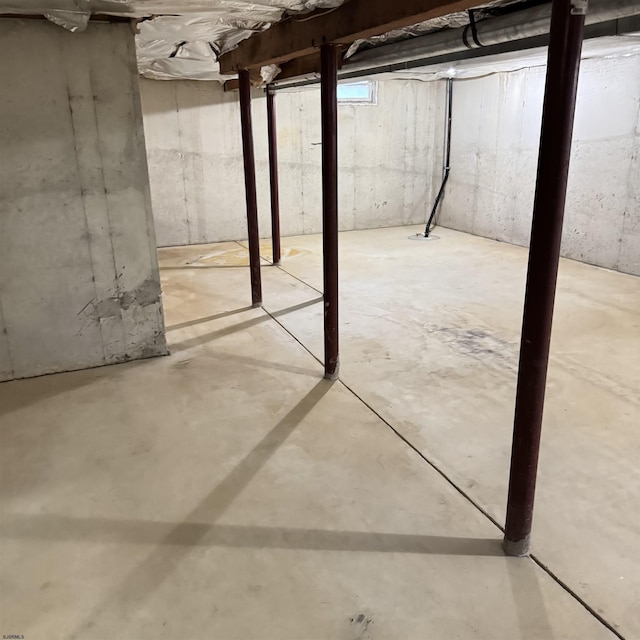 view of unfinished below grade area