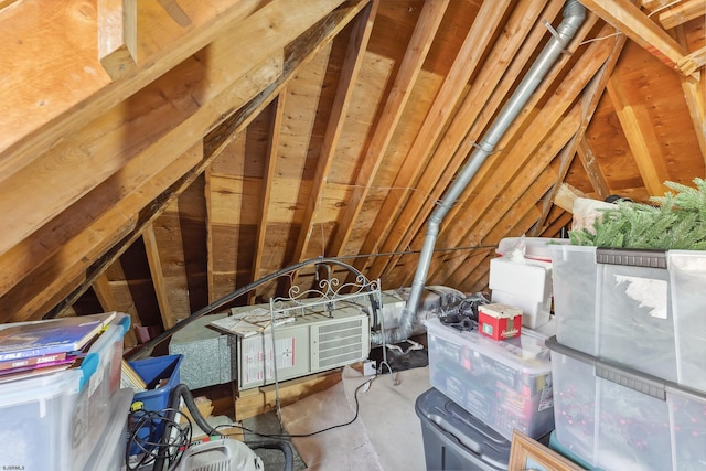 view of unfinished attic