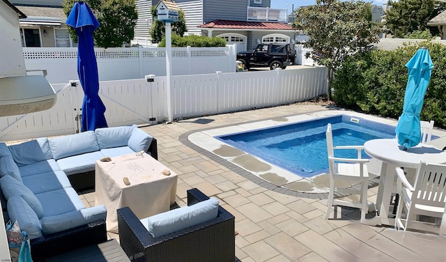 22 Spruce Rd, Ocean City, NJ 08226 - view of swimming pool with an outdoor hangout area, a patio area, and a fenced backyard