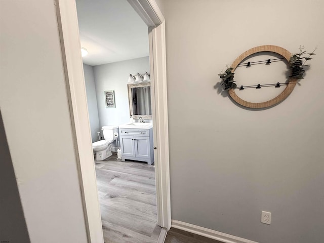 722 Fishers Creek Rd, Galloway Township, NJ 08205 - hall with a sink and wood finished floors