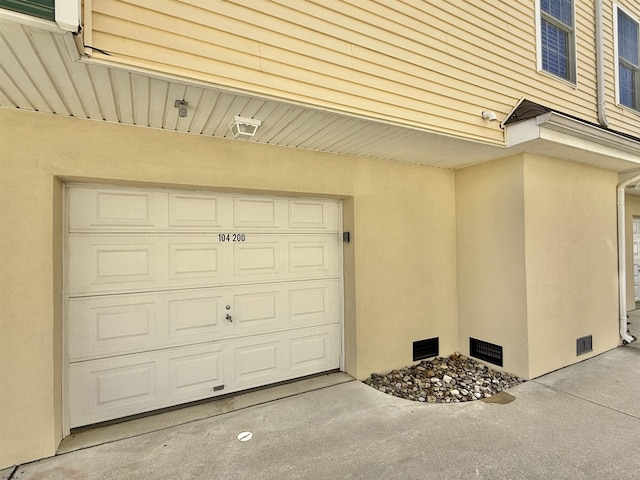 garage with visible vents