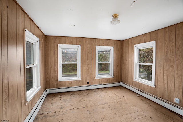 611-615 S New York Rd, Galloway Township, NJ 08205 - spare room with a baseboard radiator, a baseboard heating unit, and wooden walls