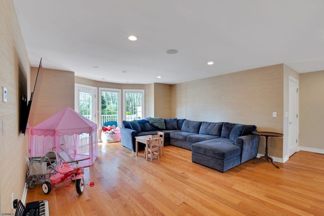209 Belhaven Ave, Linwood, NJ 08221 - living area featuring light wood finished floors and recessed lighting