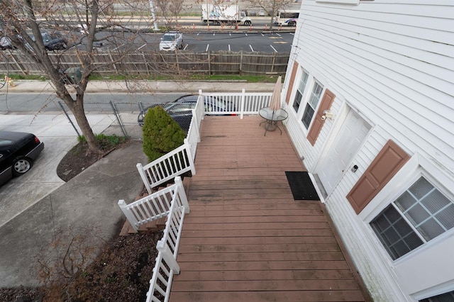 wooden deck with fence