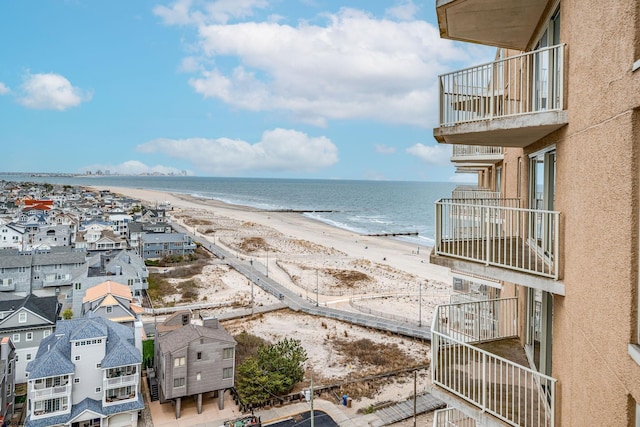 view of water feature featuring a view of the beach