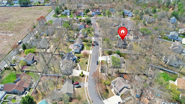 drone / aerial view with a residential view