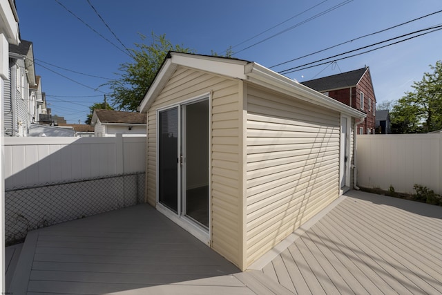 view of outdoor structure with an outdoor structure and fence