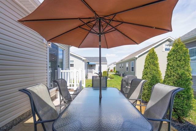 view of patio featuring outdoor dining space