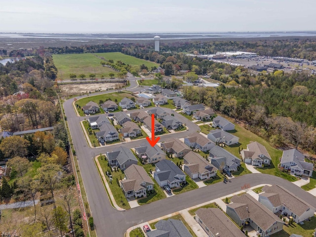 bird's eye view with a residential view