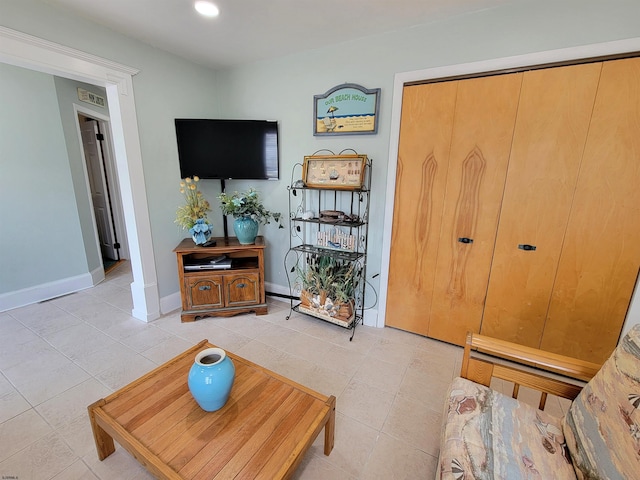 305 57th St Unit 305, Ocean City, NJ 08226 - living area with baseboards, recessed lighting, and light tile patterned floors
