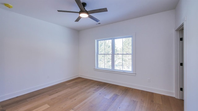 1535 Bear Branch Ct, Vineland, NJ 08362 - spare room with visible vents, ceiling fan, light wood-style flooring, and baseboards
