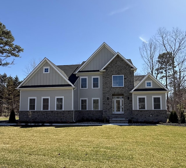 1535 Bear Branch Ct, Vineland, NJ 08362 - craftsman inspired home with a front yard, stone siding, and board and batten siding