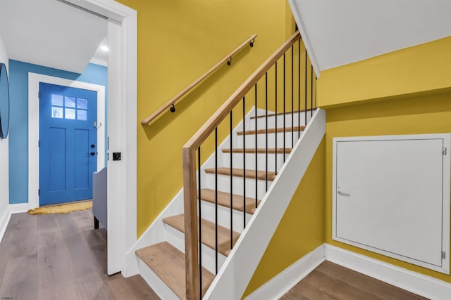129 Seaside, Atlantic City, NJ 08401 - stairs with baseboards and wood finished floors