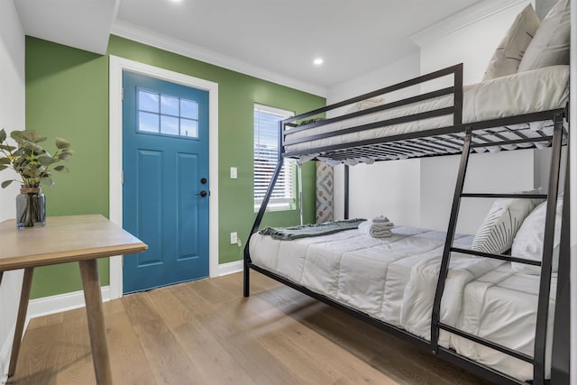 129 Seaside, Atlantic City, NJ 08401 - bedroom with crown molding, recessed lighting, wood finished floors, and baseboards